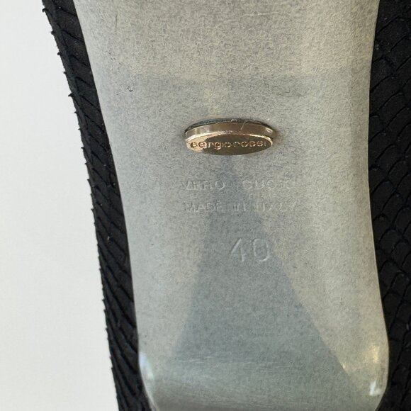 Sergio Rossi Black Snakeskin-look Pumps, EU 40 - Picture 8 of 16